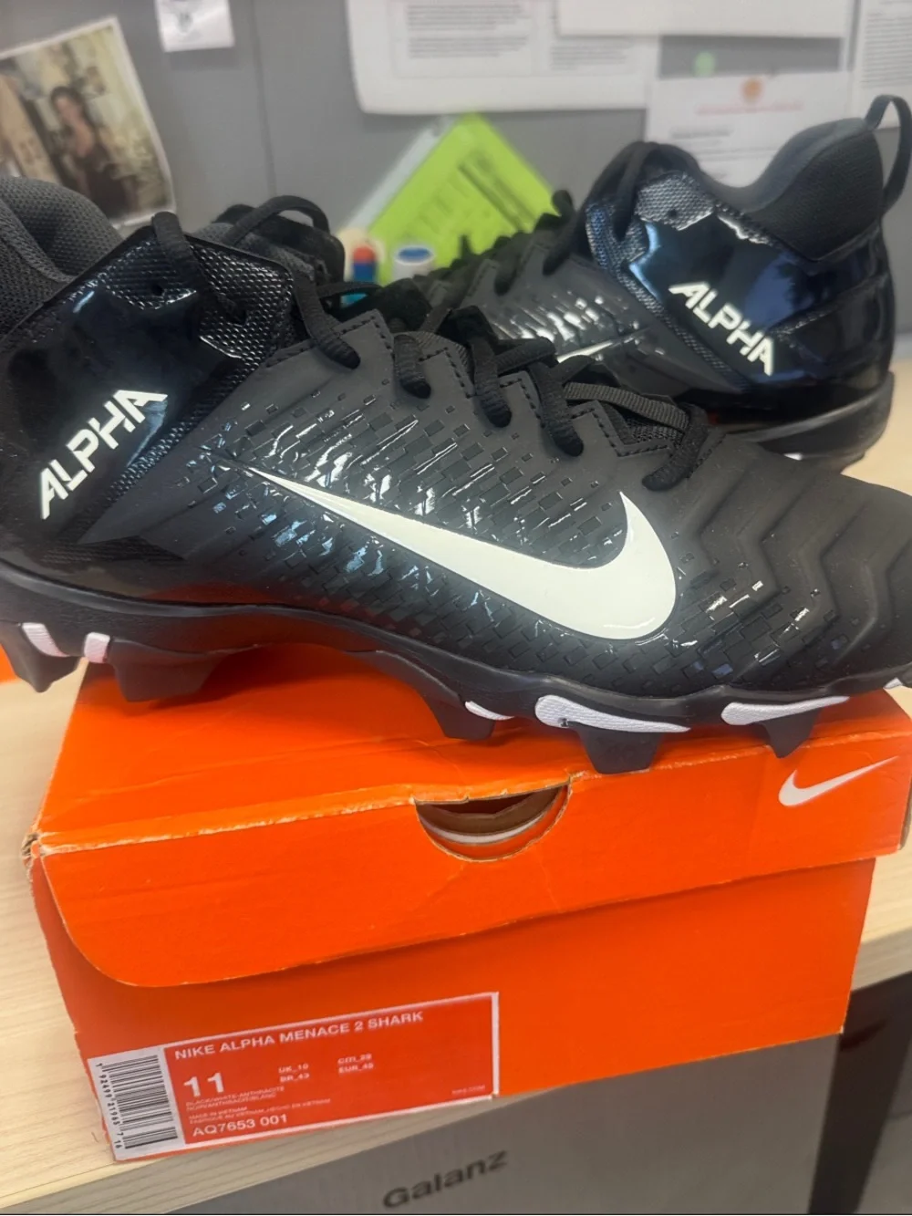 Nike Black and White Alpha Kids' Soccer Cleats